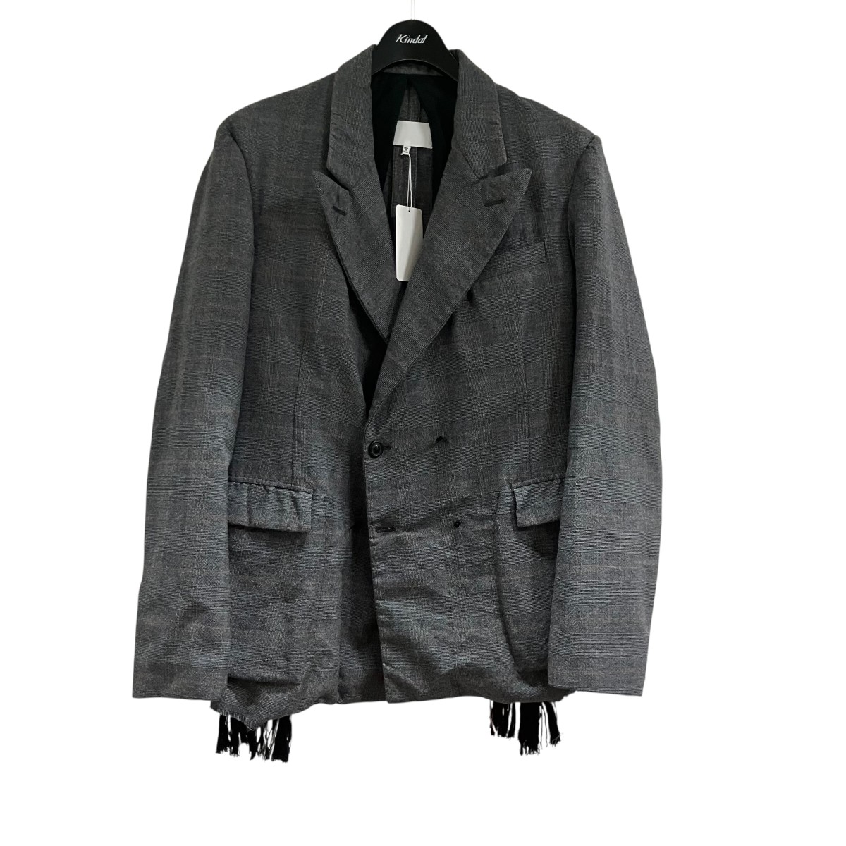 【中古】Maison Margiela ツイードチェックテーラードジャケット 点火装置薄墨色 大きさ：46 【080626】（メゾンマルジェラ）