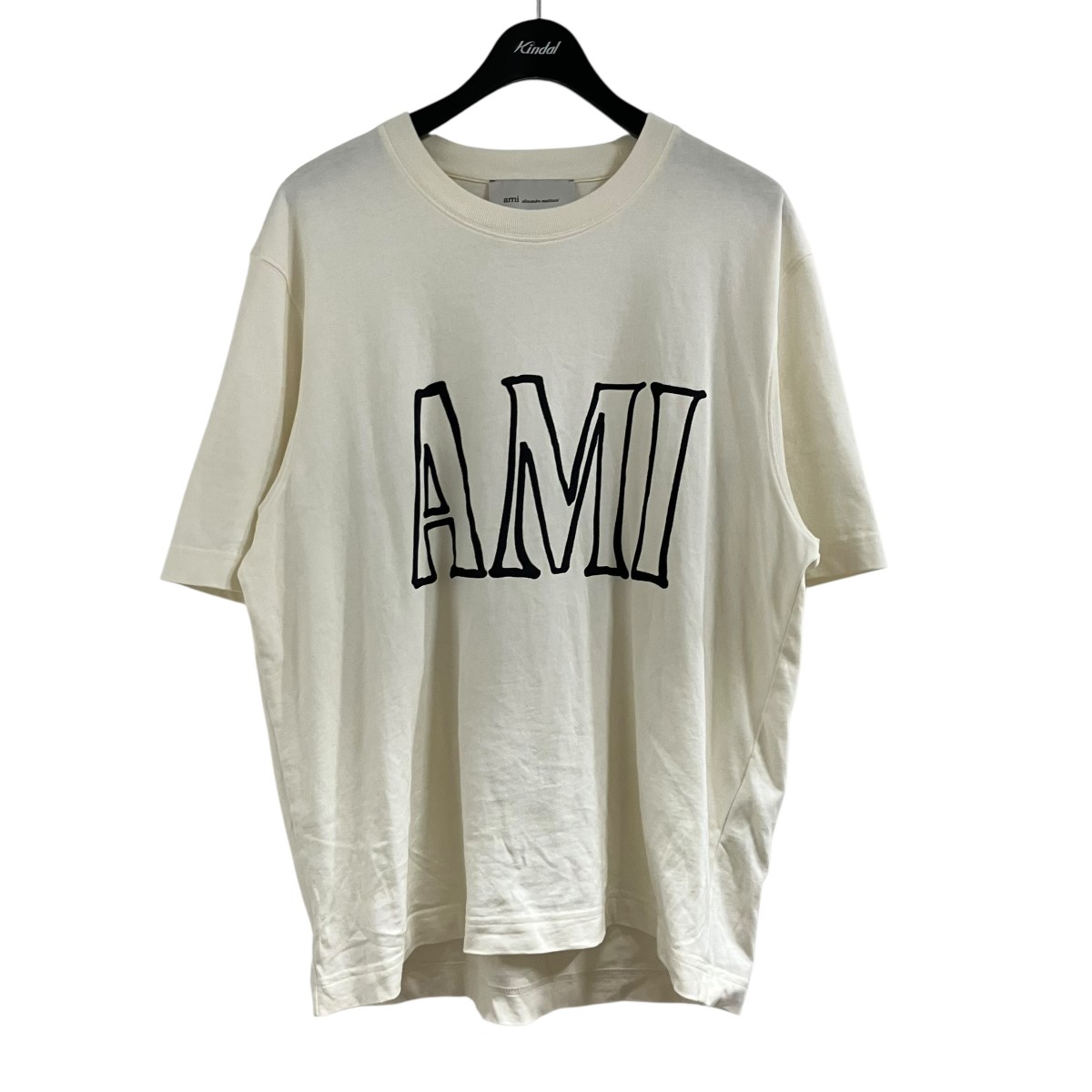 【中古】AMI Alexandre Mattiussi 刷り上げるティーシャツ 黒いこと×ベージュ 大いさ：M 【080626】（アミアレクサンドルマテュッシ）