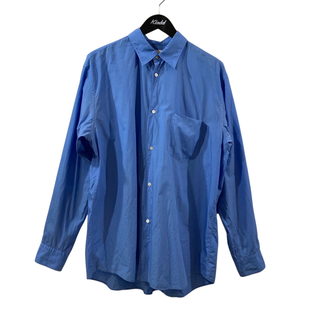【中古】Graphpaper Broad Regular Collar Shirt 長袖プルオーバー GM233-50005B 青碧 大きさ：3 【080626】（グラフ記録調査報告）
