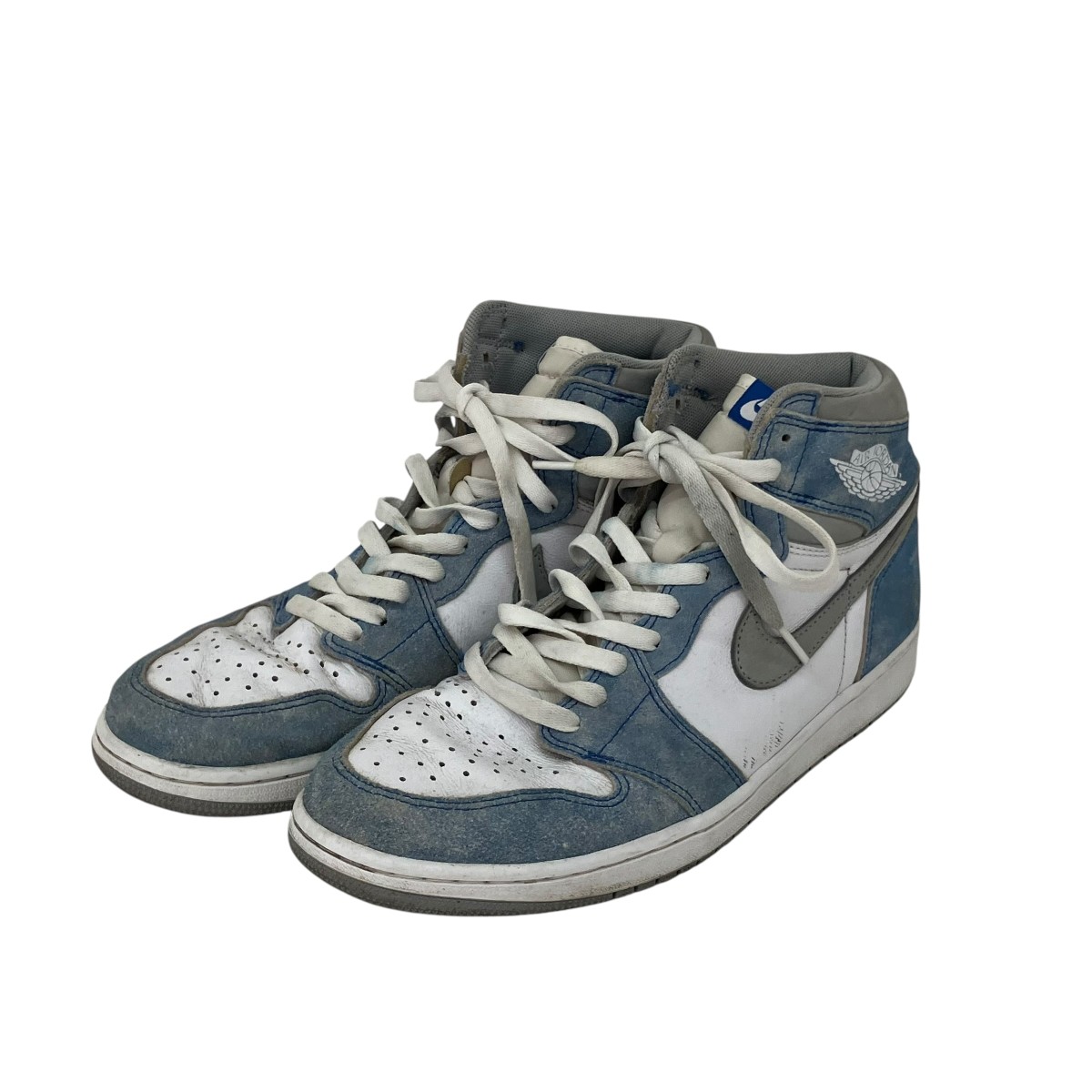 【中古】NIKE Air Jordan 1 High OG ハイカットスニーカー 555086-402 白いこと×青碧 大きさ：28珊 【080626】（ナイキ）