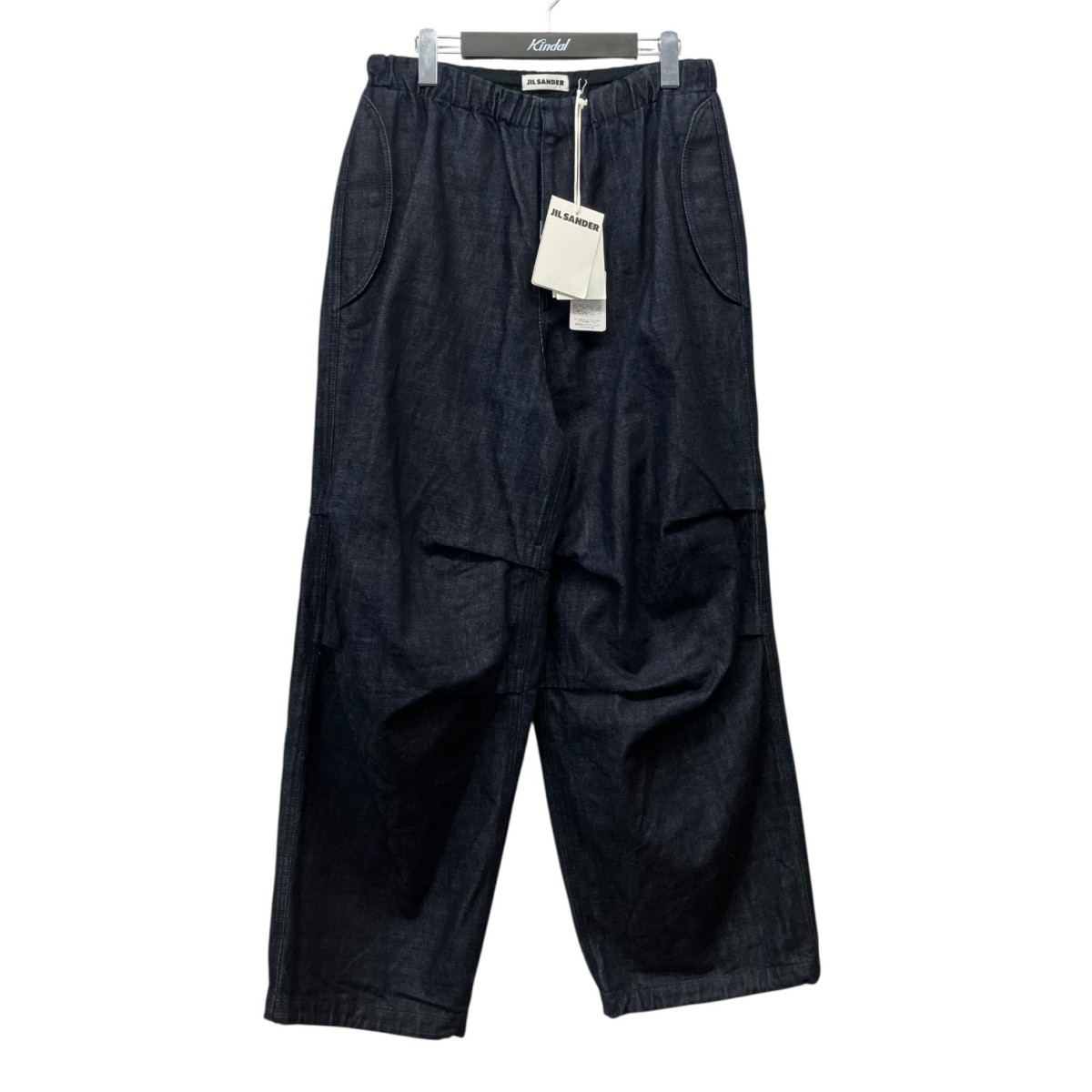【中古】JIL SANDER ドローストリングデニムワイドパンツ J21KA0193 インディゴ 大きさ：48 【080626】（ジルサンダー）
