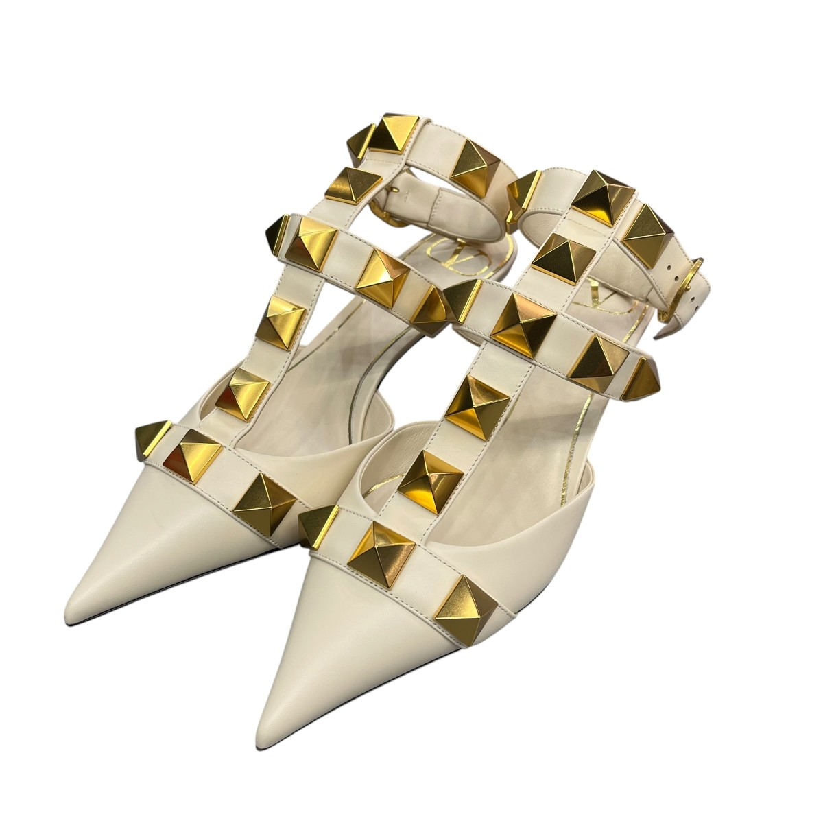 【中古】VALENTINO ANKLE 踵パンプス VW0S0CB3 象牙色 大きさ：38 【080626】（ヴァレンチノ）