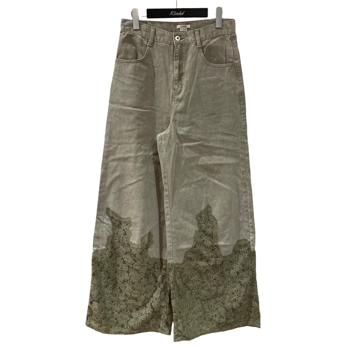 【中古】AMERI LACE DOCKING FADE DENIM PANTS ジーンズズボン下 0225108911810 緑であること 大きさ：26 【080626】（アメリ）