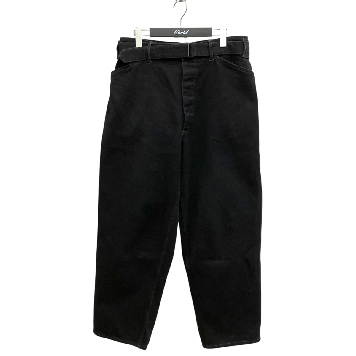【中古】COMOLI 26SS ブラックデニムベルテッドパンツ D01-03001 黒いこと 大きさ：3 【090626】（コモリ）