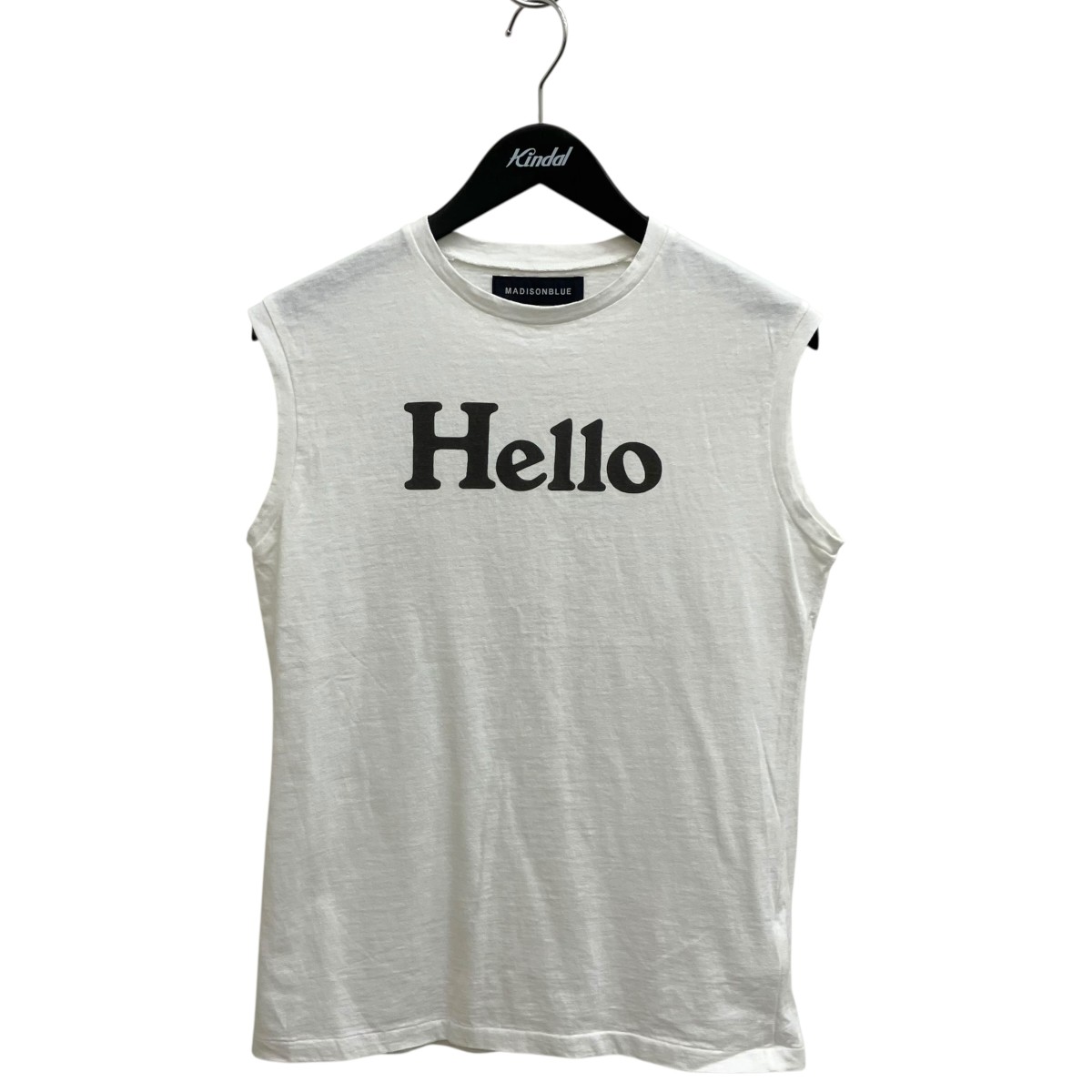 【中古】MADISON BLUE HELLO NOSLEEVE TEE ノースリーブカットソー MB999-7102 白いこと 大いさ：00(XS) 【090626】（マディソン青碧）