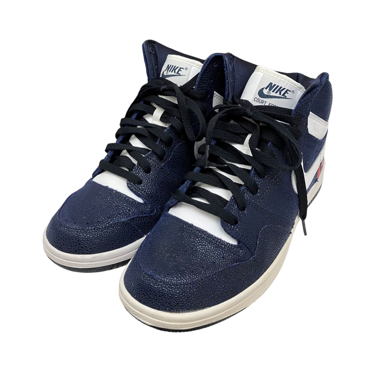 【中古】NIKE×GOODENOUGH 2015 ”FRAGMENT GOODENOUGH” OBSIDIAN WHITE-OBSIDIAN スニーカー 814913-414 米国海軍×白いこと 大きさ：27.5糎 【090626】（ナイキ×グッドイナフ）