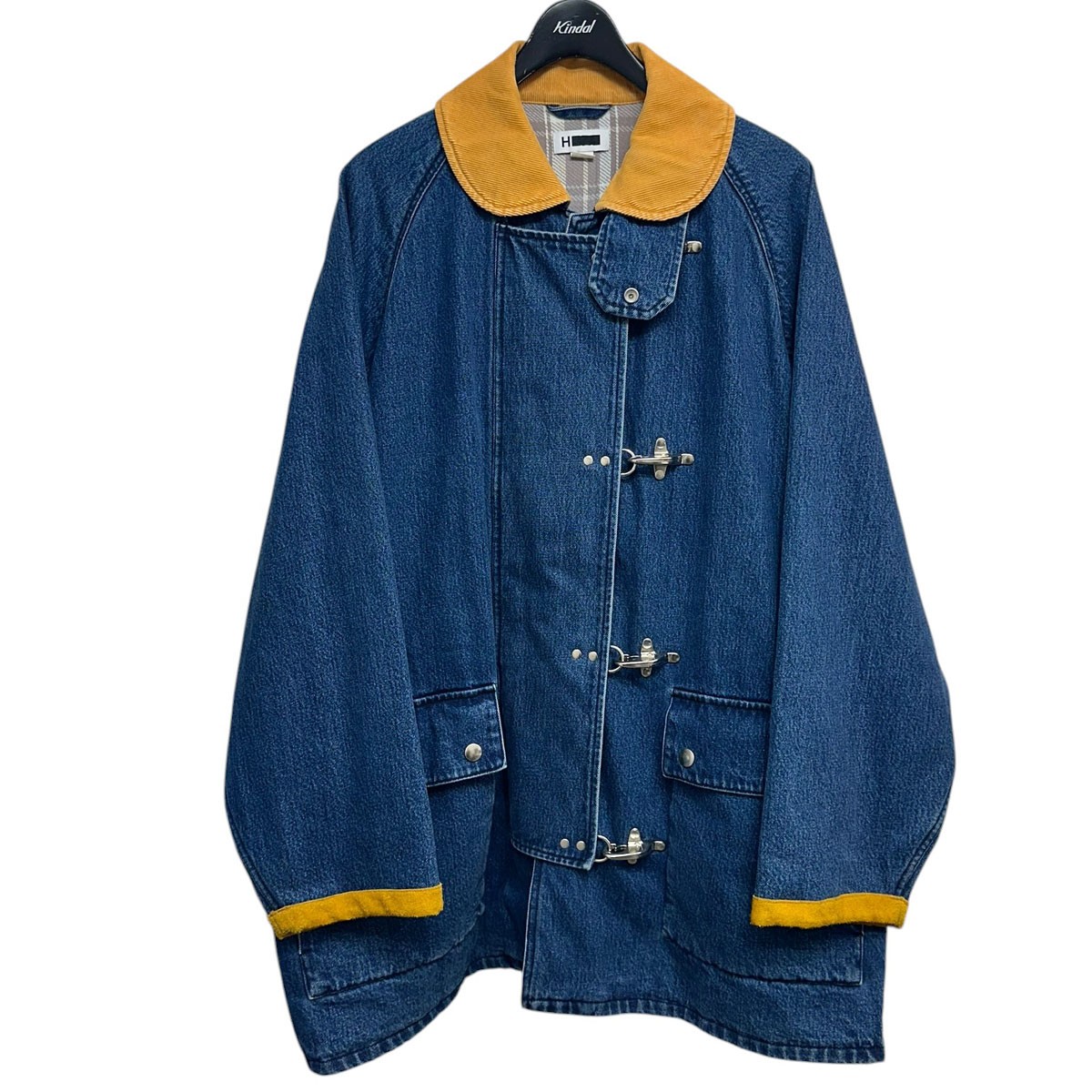 【中古】H BEAUTY＆YOUTH　STATE FIREMAN COAT ステートファイヤーマンコート 1225-174-8927 インディゴ サイズ：48 【080626】（エイチビューティアンドユース）｜ブランド古着のカインドオル
