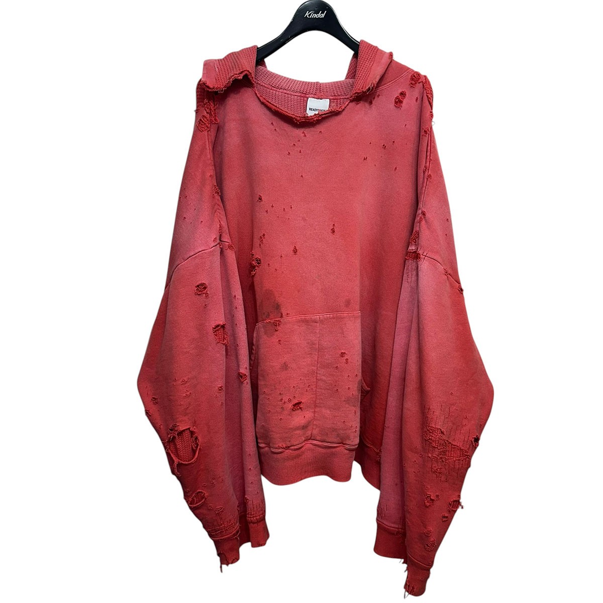 【中古】READYMADE 24AW DOUBLE FACE HOODIE 不都合工業ダブルフェイスフーディー RE-CO-RE-00-00-284 赤いこと 大きさ：L 【080626】（小母さんお手伝いさん）
