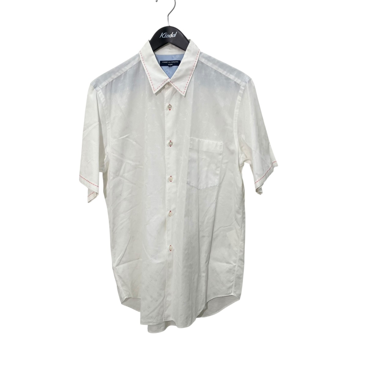 【中古】COMME des GARCONS HOMME 半袖プルオーバー HQ-B036 白いこと 大きさ：L 【080626】（コムデギャルソンオム）