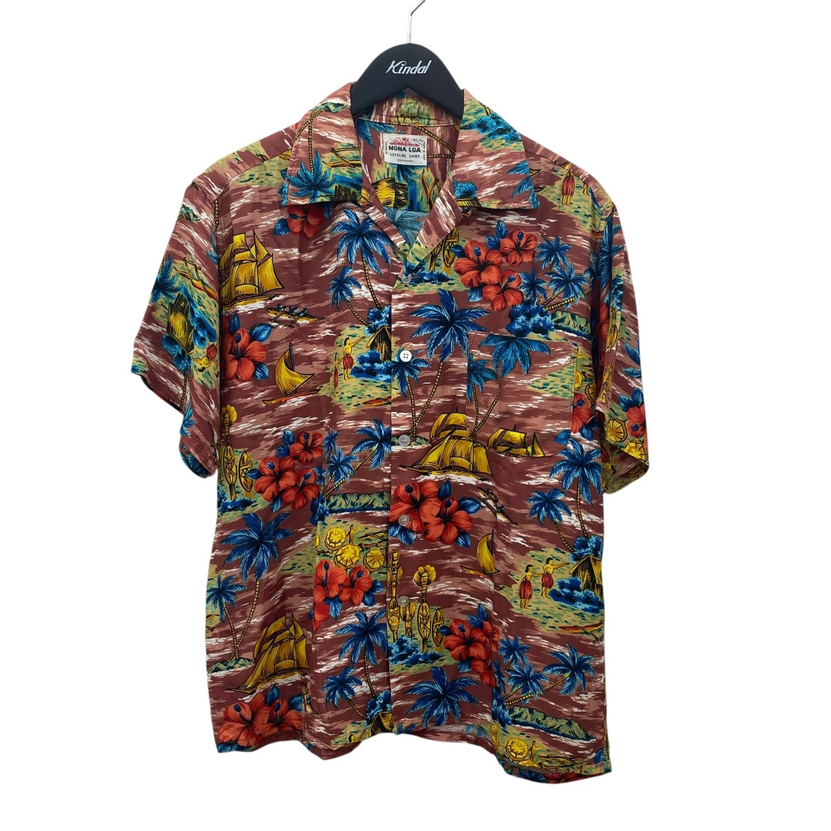 【中古】MONA LOA 60s アロハシャツ マルチ色合い 大いさ：16 【090626】（マウナロア）