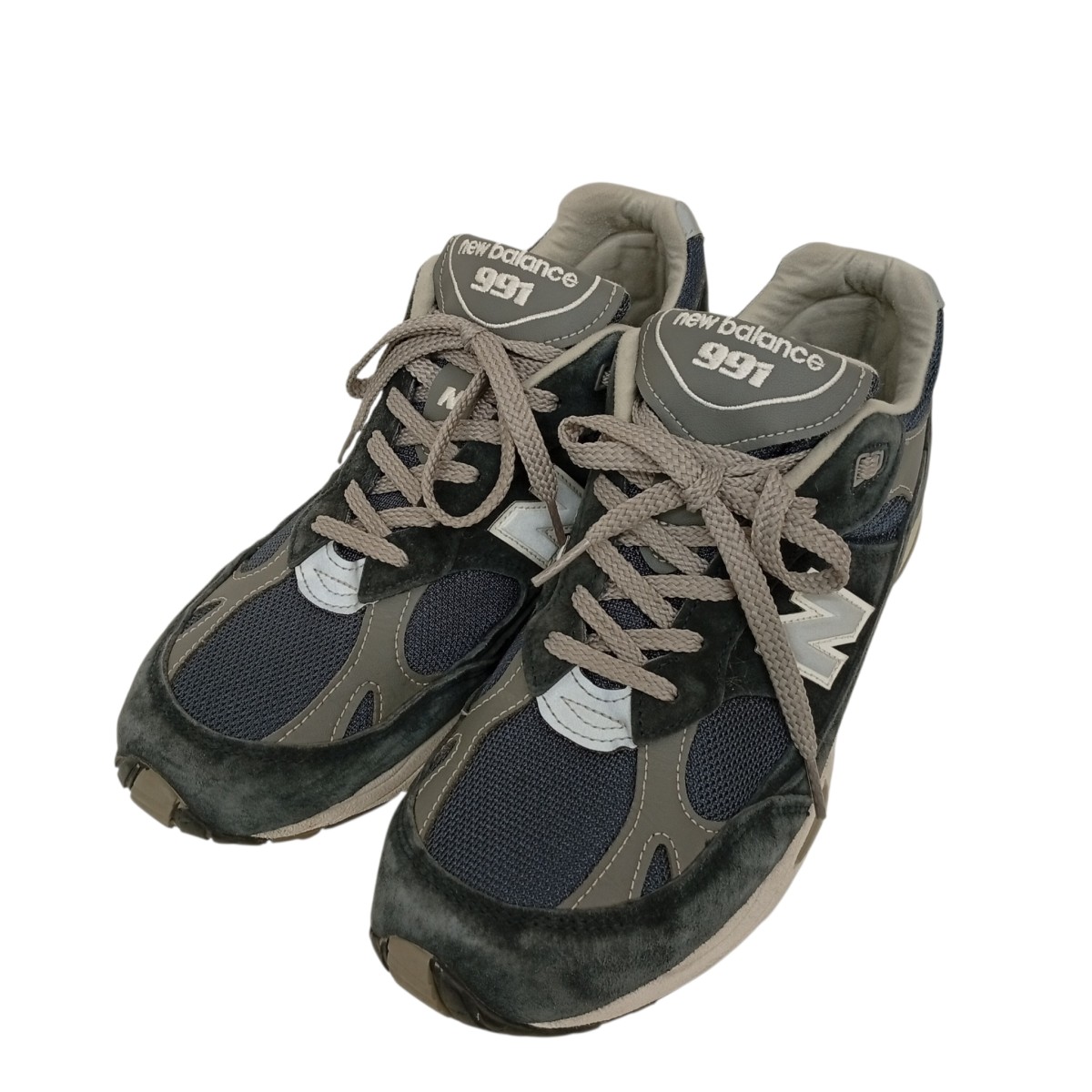 【中古】NEW BALANCE スニーカー M991NV 米国海軍 大いさ：8 1/2 【090626】（ニュー平衡にする）