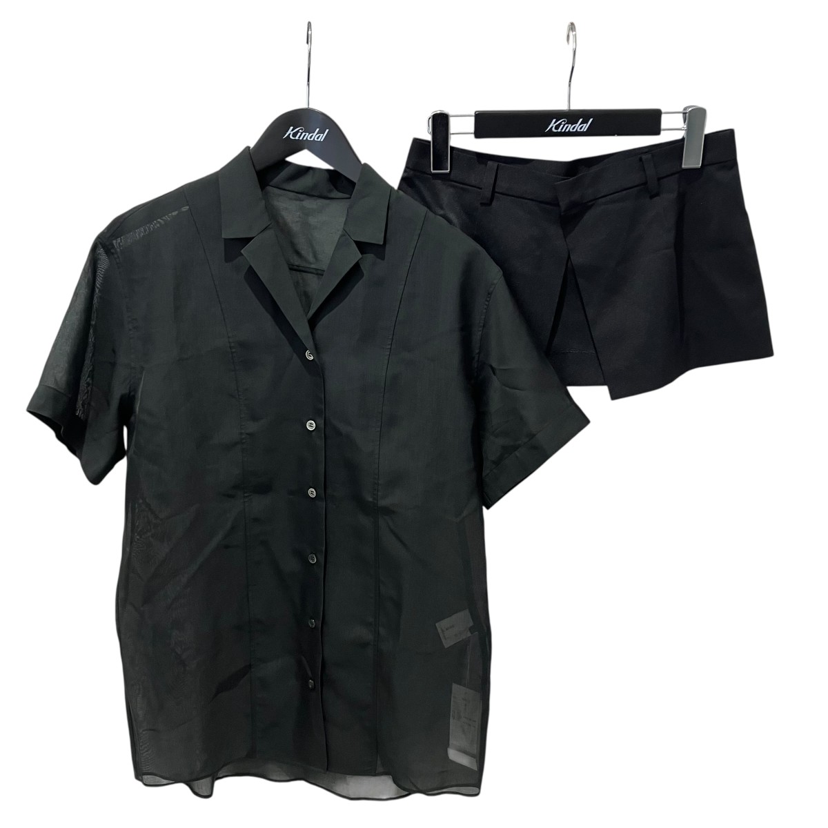【中古】LE CIEL BLEU Sheer Combo Shirts 半袖プルオーバー 26s63513 黒いこと 大きさ：36 【090626】（ルシェルブルー）