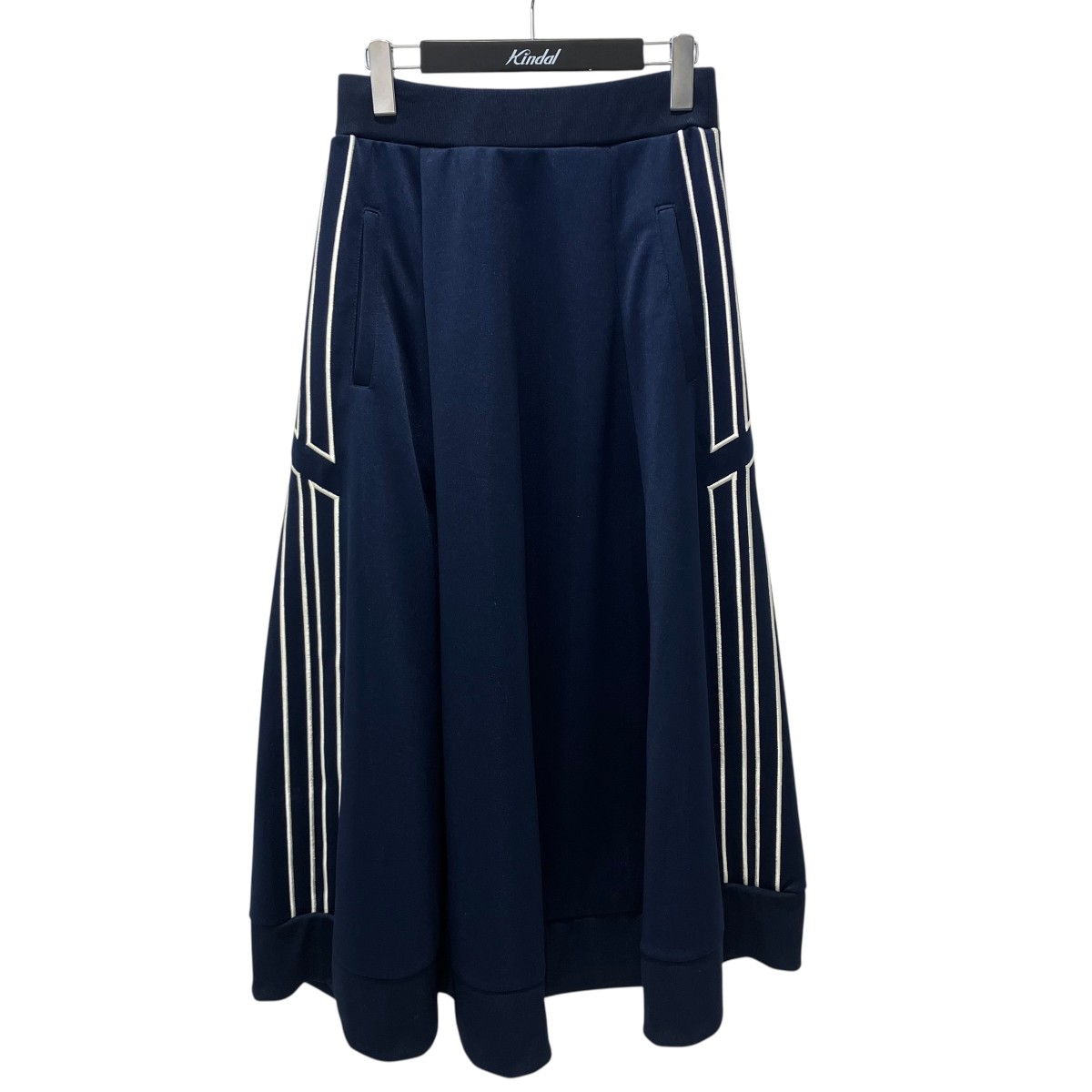 【中古】DOUBLE STANDARD CLOTHING サイドラインマキシジャージースカート ロングスコート 0202-561-233 A 米国海軍×白いこと 大いさ：36 【090626】（ダブルスタンダードクロージング）