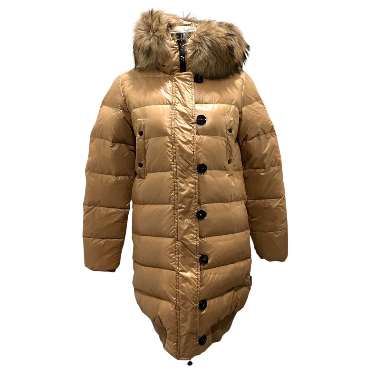 【中古】MONCLER 【LUCIE GIUBBOTTO】 落ちこむ厚地の外套 ベージュ 大きさ：0 【090626】（モンク軌跡）