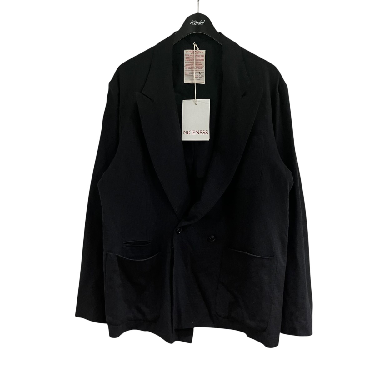 【中古】NICENESS ダブルブレストローブジャケット 黒いこと 大いさ：M 【090626】（好いたらしいネス）