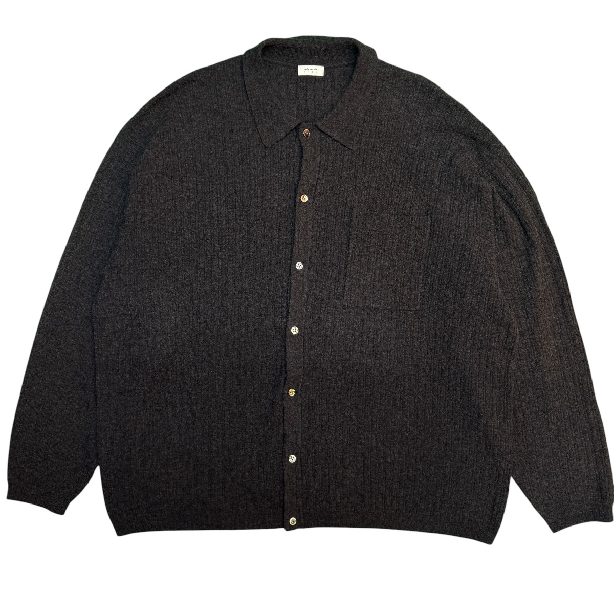【中古】crepuscule 26SS／ Crepe Knit Shirt ／編み物プルオーバー ／2601-006 黒いこと 大きさ：3(XL) 【090626】（クレプスキュール）