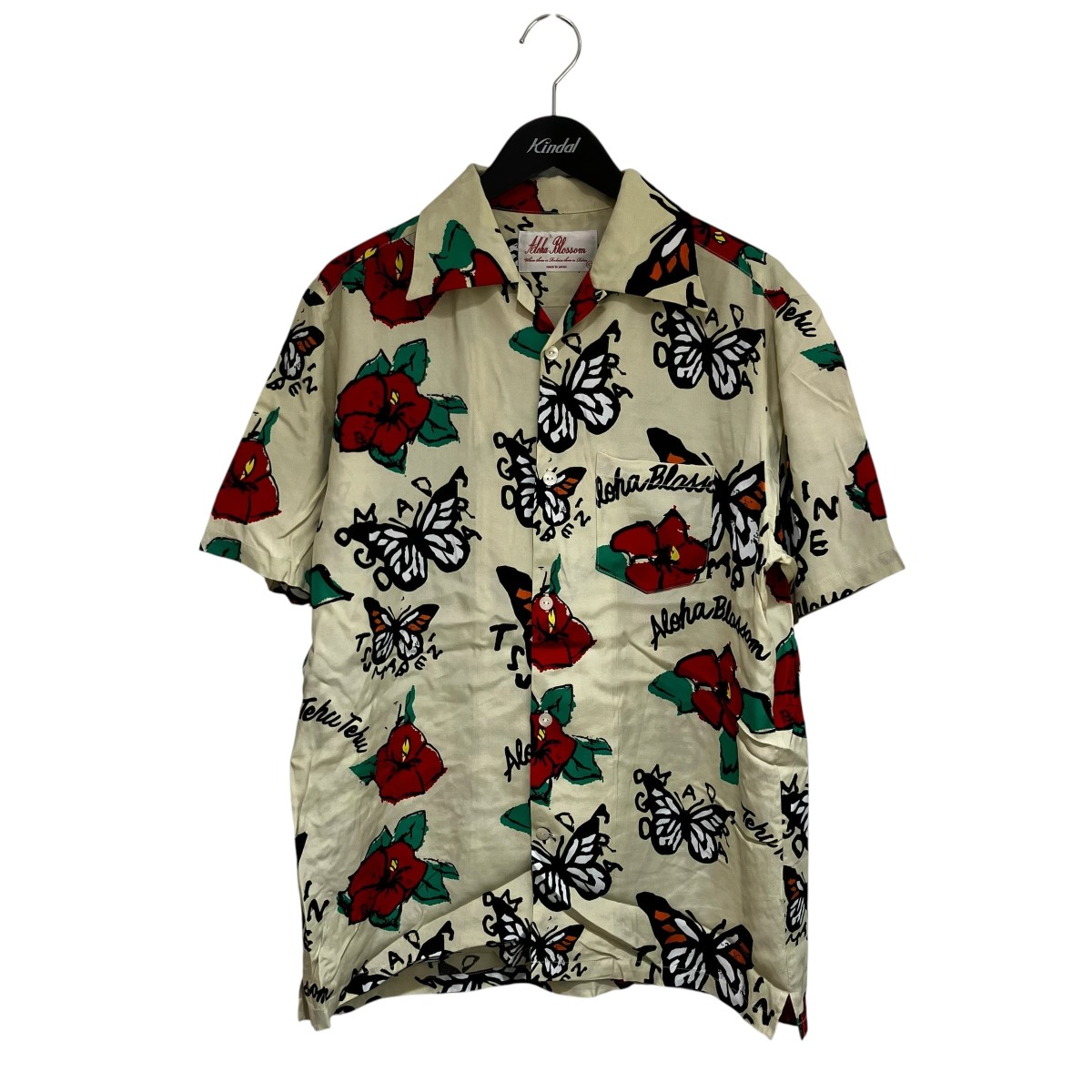 【中古】Aloha Blossom TEHU TEHU ALOHA SHIRTS オープンカラーシャツ ベージュ×マルチ色つや 大きさ：42 【090626】（アロハブロッサム）