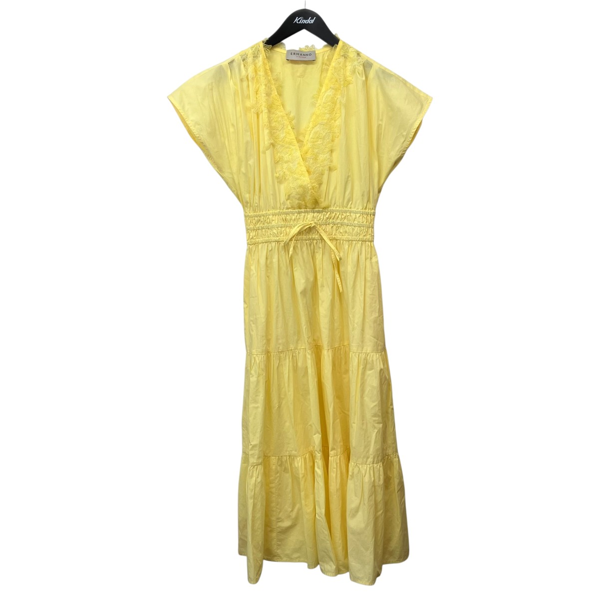 【中古】ERMANNO SCERVINO ノースリーブレースドレス D46EQ56E34 黄色 大きさ：38 【090626】（エルマノシェルビーノ）