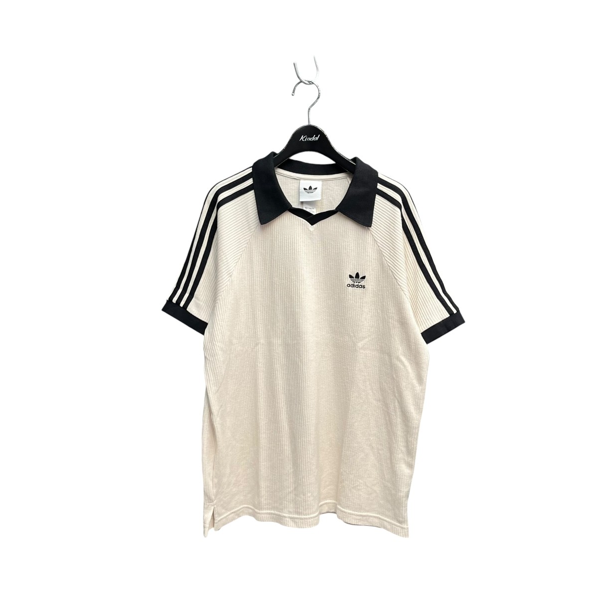 【中古】adidas×atmos WAFFLE SHORT SLEEVE POL 半袖カットソー JV9265 白いこと 大きさ：L 【090626】（アディダス）