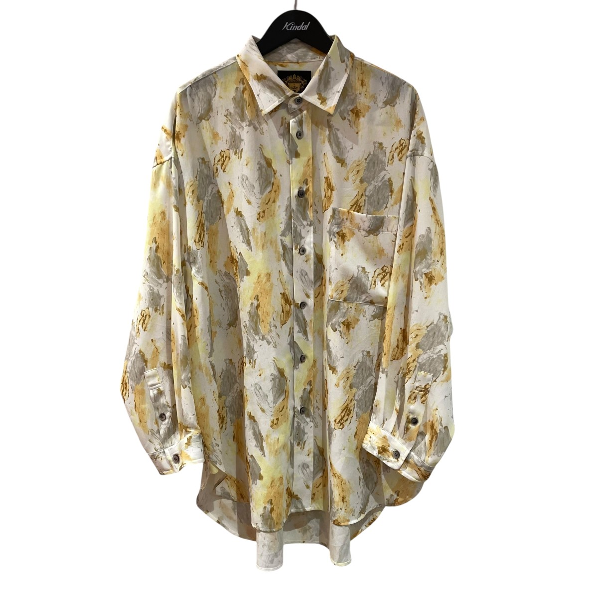 【中古】MAISON SPECIAL ORIGINAL GRAPHIC Prime-Over Shirt Coat 総柄プルオーバー 11251311214 黄色 大きさ：1 【090626】（メゾンスペシャル）