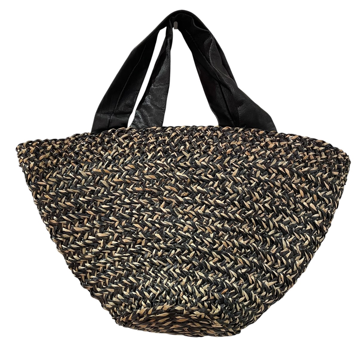 【中古】MYWEAKNESS 24SS MENDONG BAG ハンドバック ベージュ×黒いこと 【090626】（マイウィークネス）