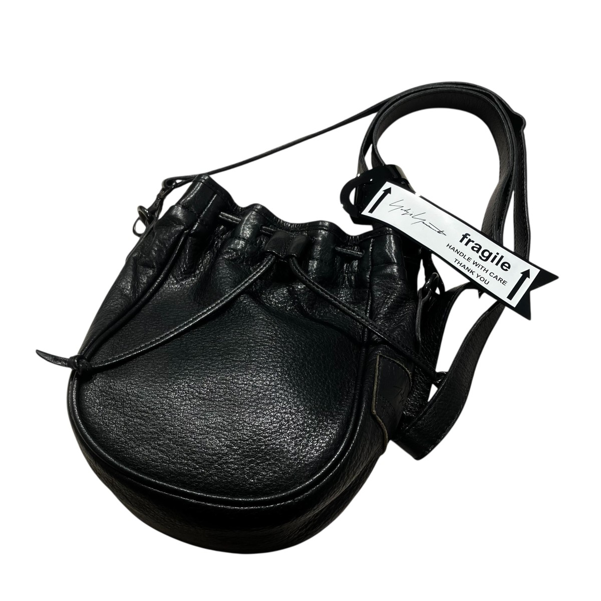 【中古】YOHJI YAMAMOTO 合財袋肩先合財袋 ショルダーバッグ HH-I02-778 黒いこと 大いさ：書きとどめるなし 【090626】（ヨウジヤマモト）