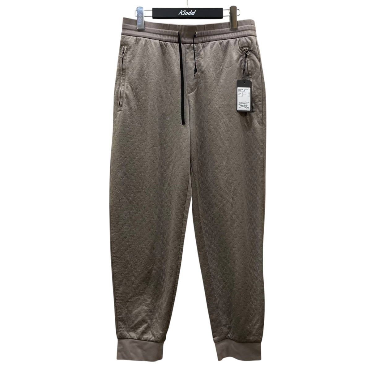 【中古】ARMANI EXCHANGE オールオーバージャカードロゴ ジョガーパンツ 貨物自動車ズボン下 XM001356 AF16259 ベージュ 大きさ：S 【090626】（アルマーニエクスチェンジ）
