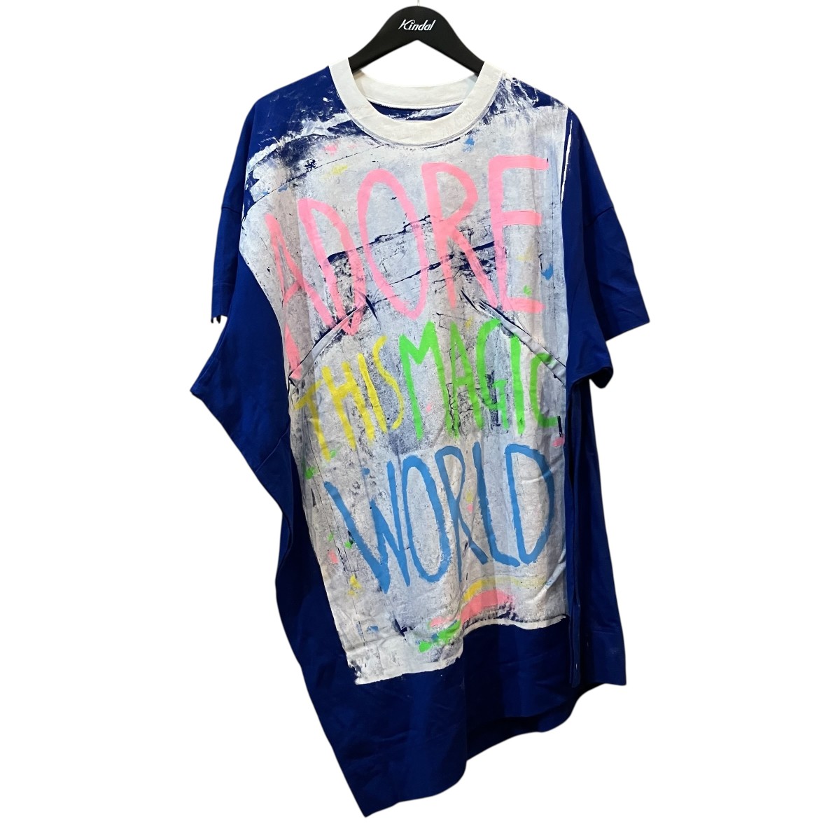 【中古】SIMEON FARRAR グラフィック絵の具産業Ｔシャツ 25BS16 青色×マルチ色合い 大きさ：S 【100626】（シメオン ファラー）