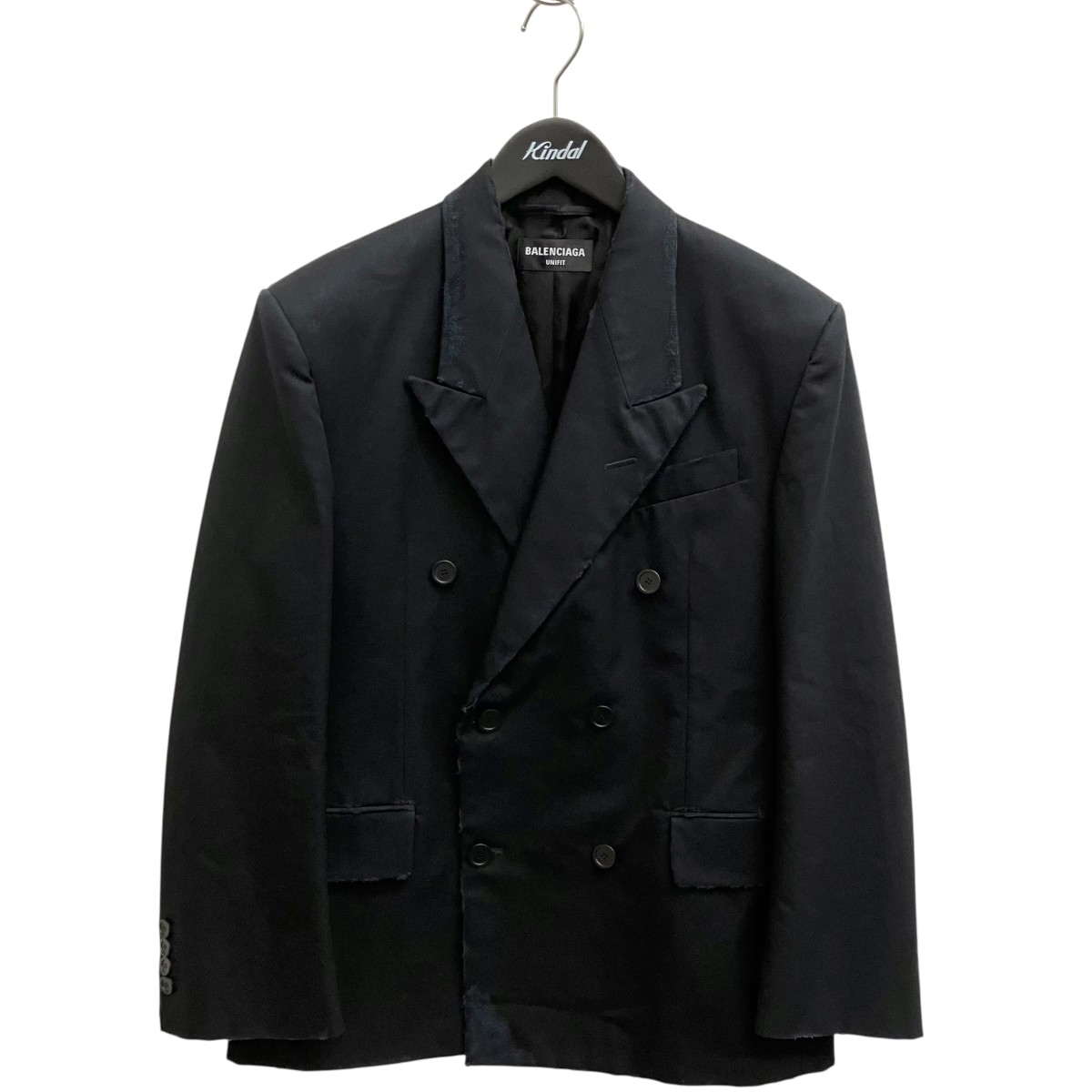 【中古】BALENCIAGA　Shrunk ダブルブレストジャケット 698903 ブラック サイズ：XXS 【100626】（バレンシアガ）｜ブランド古着のカインドオル 53,196円