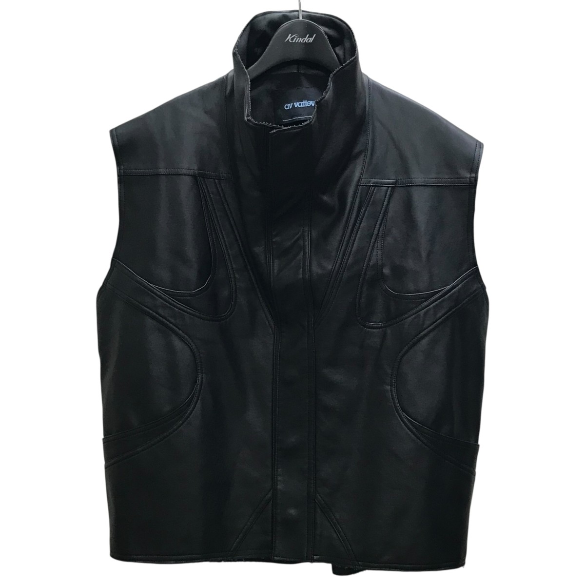 【中古】av vattev Short Embellished Jacket Vest より良い 黒いこと 大きさ：M 【100626】（アヴヴァッテフ）
