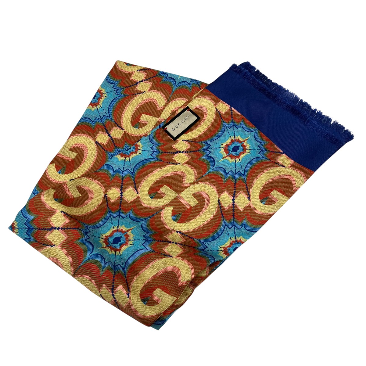 【中古】GUCCI 絹地えり巻き オレンジ色 【100626】（グッチ）