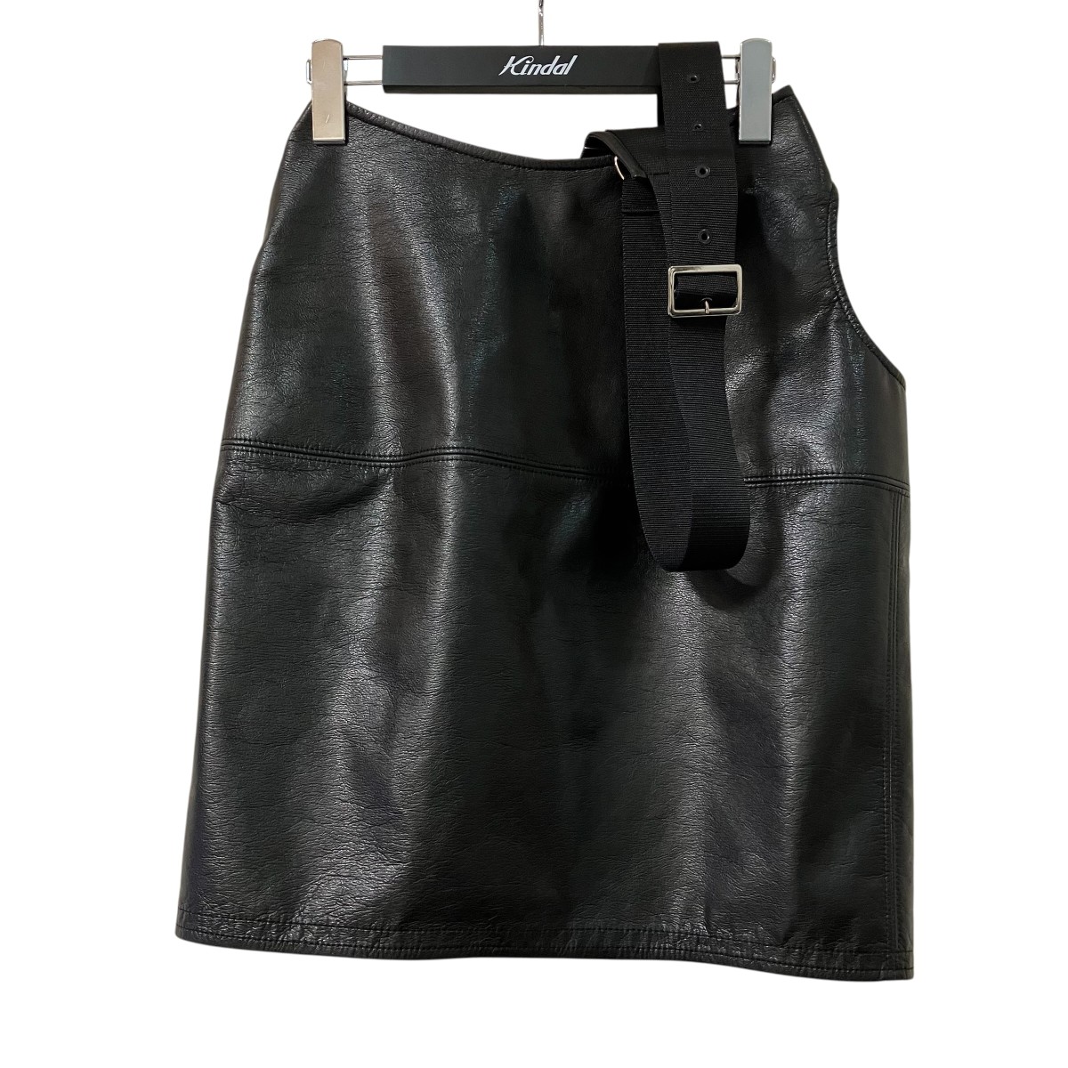 【中古】JUNYA WATANABE CDG 20AW 20AWフェイクレザー ミニ 吊りスコート 吊りスコート 黒いこと 大きさ：S 【100626】（ジュンヤワタナベコムデギャルソン）