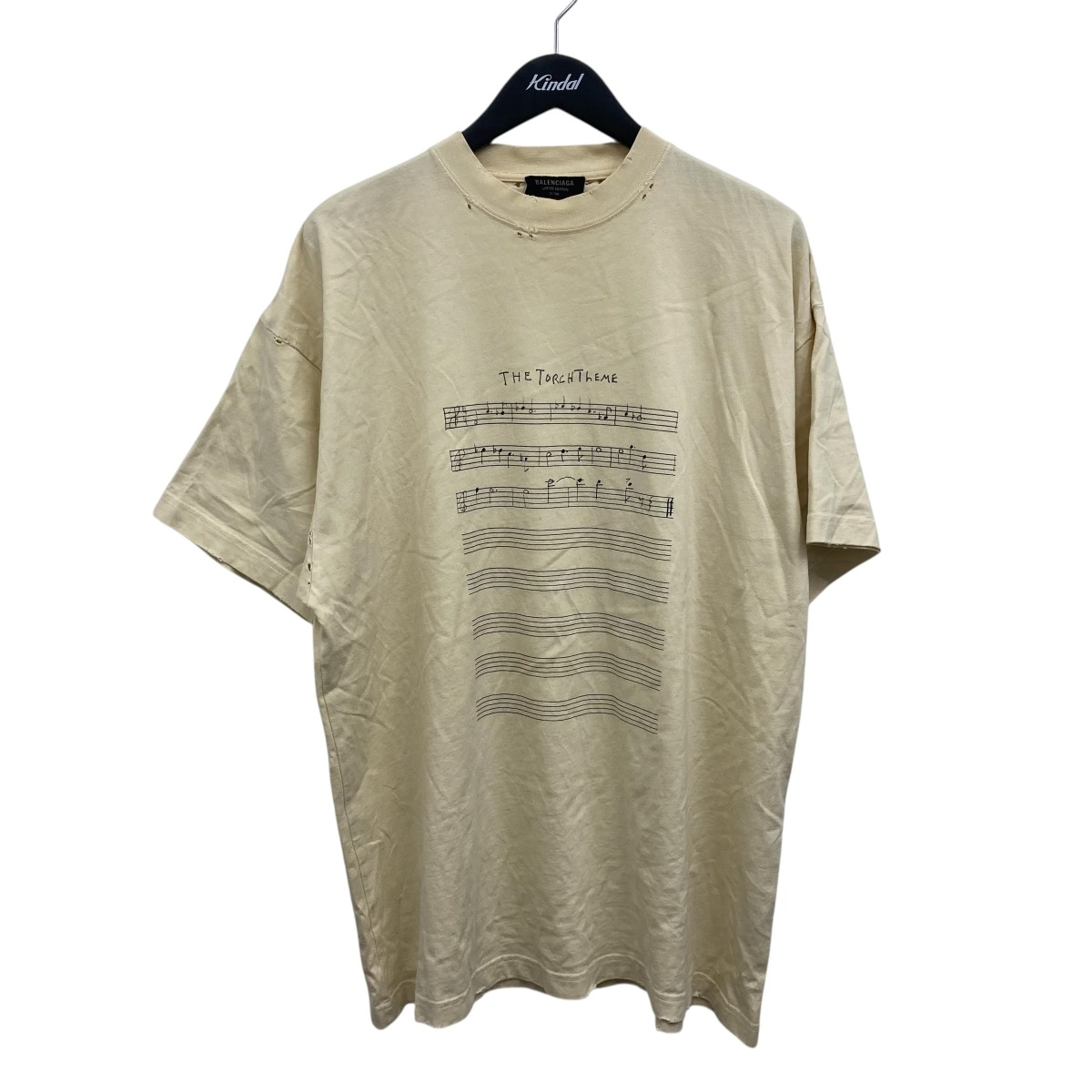 【中古】BALENCIAGA angelo badalamenti 不都合産業刷り上げるプルオーバー ベージュ 大きさ：1 【100626】（バレンシアガ）