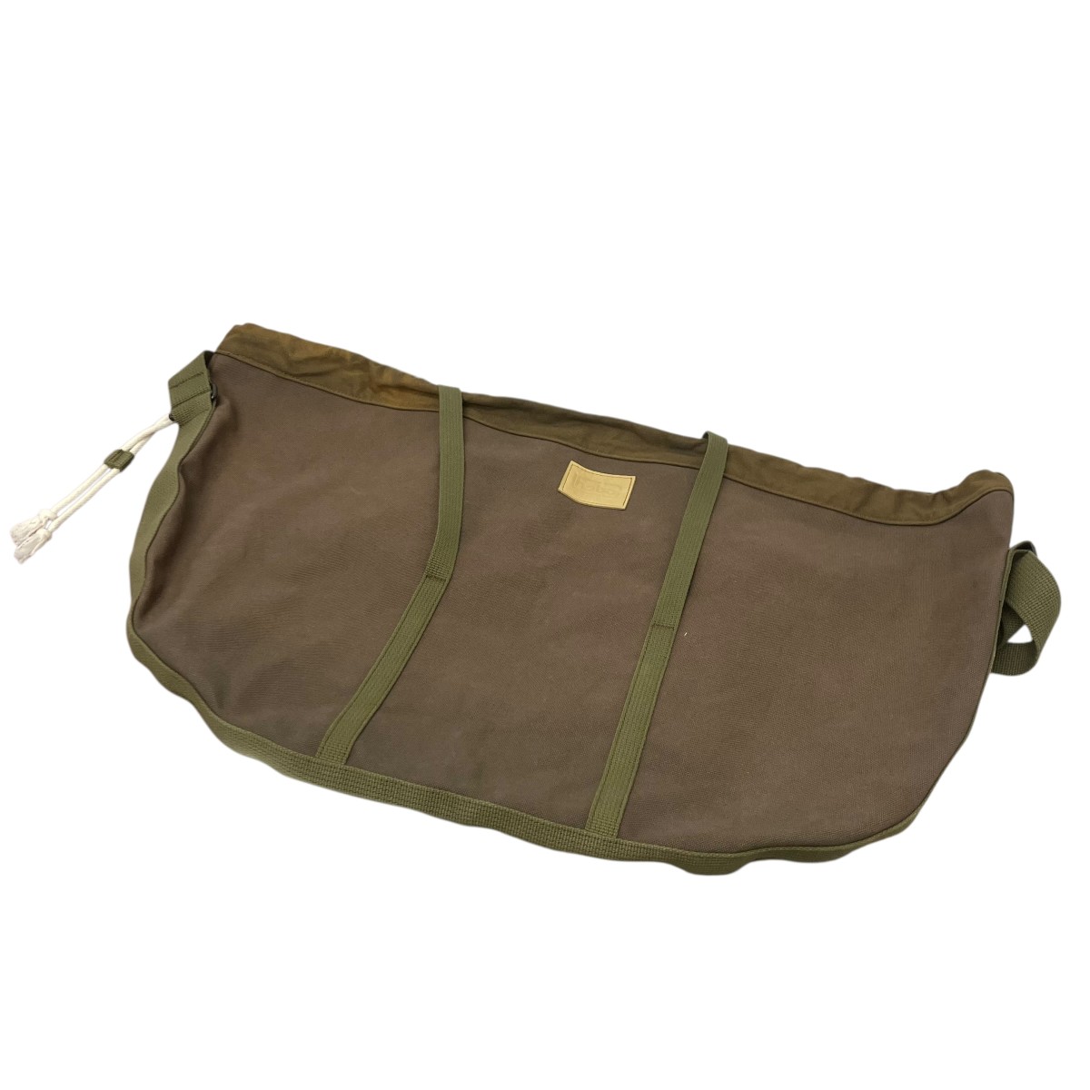 【中古】hobo Cotton Canvas Round Shoulder Bag キャンバスラウンドショルダーバッグ カーキ 大きさ：- 【100626】（ホー洋弓）