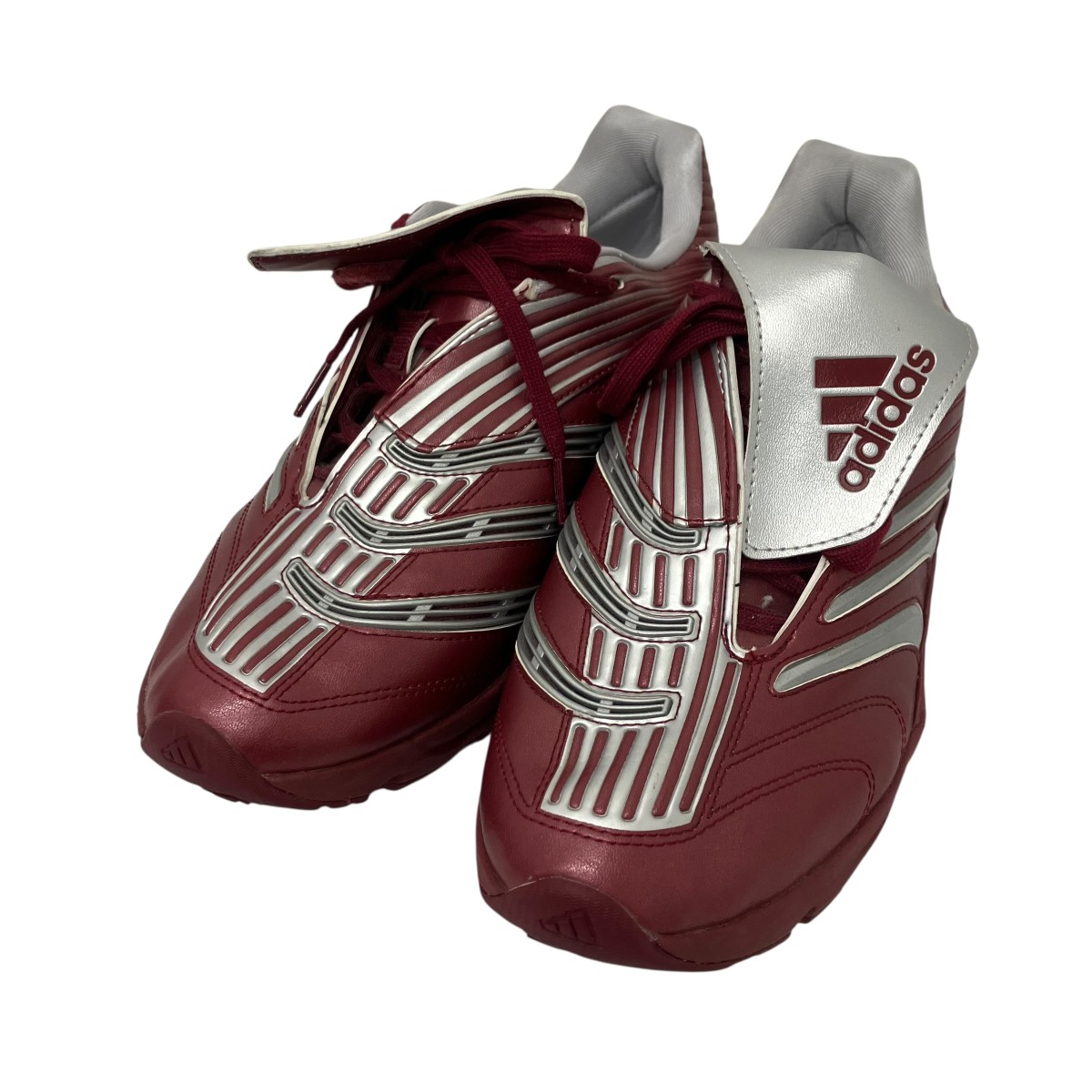 【中古】adidas ローカットスニーカー ボルドーワイン×しろがね色 大きさ：27.0糎 【100626】（アディダス）