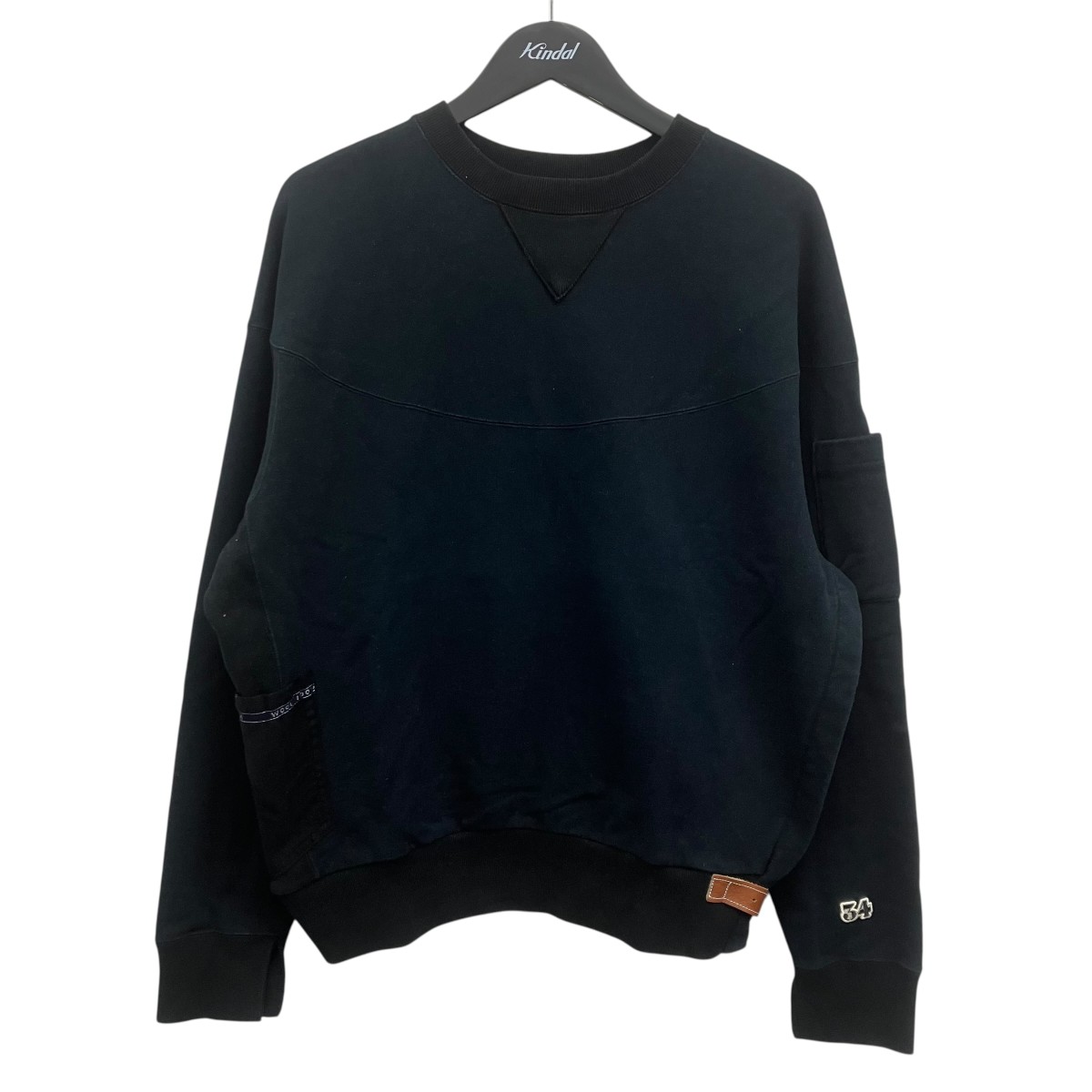 【中古】SUNSEA SUNSEA SWEAT 2021 デザインスウェット 米国海軍×黒いこと 大きさ：2 【100626】（サンシー）