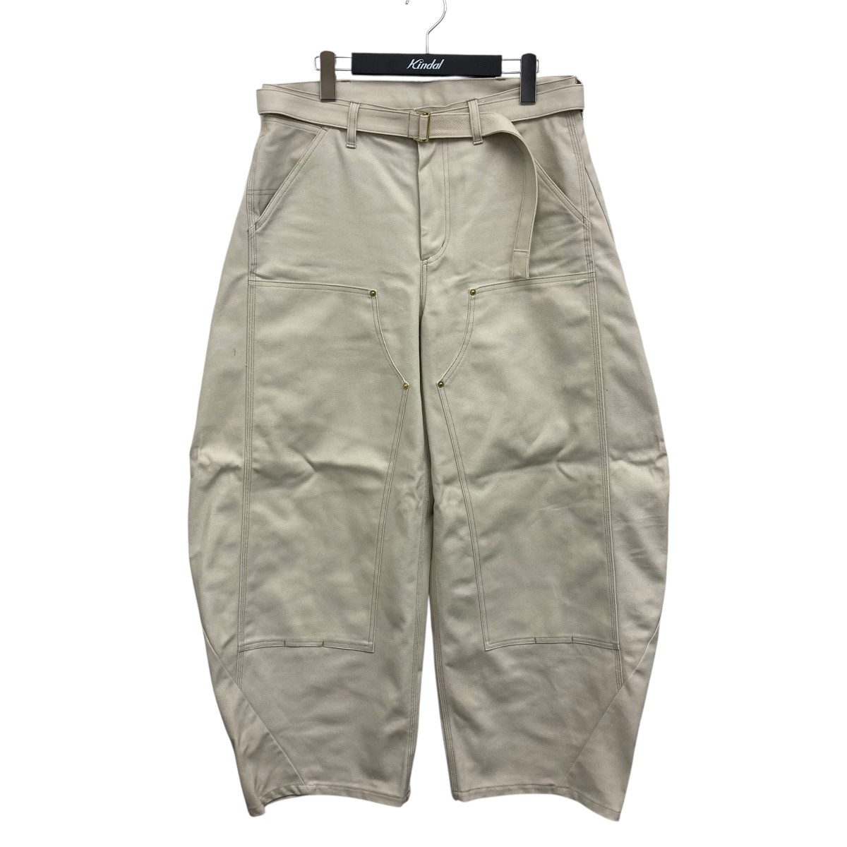 【中古】sacai×CarHartt Carhartt WIP Duck Pants ジーンズズボン下 象牙色 大きさ：2 【100626】（サカイ×鉄道車両ハート型）