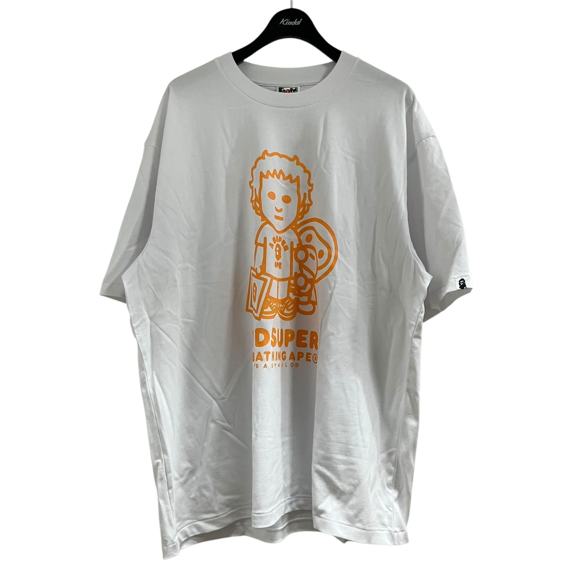 【中古】A BATHING APE×KIDSUPER 半袖プルオーバー 白いこと 大きさ：2XL 【100626】（アベイシングエイプ）