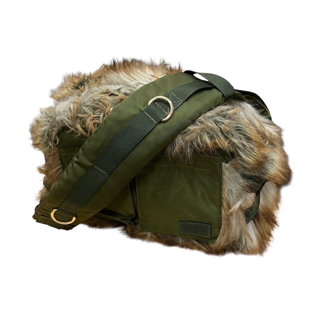 【中古】sacai×PORTER フェイクファーボディーバッグ オリーブ 大きさ：- 【100626】（サカイ×ボーイ）