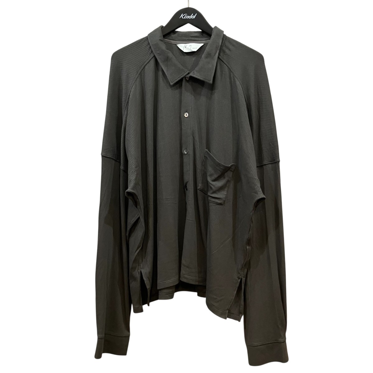 【中古】ANCELLM 「CAS SIL KIMONO KNIT SHIRT」 長袖プルオーバー ANC CT154 薄墨色 大きさ：3 【110626】（アンセルム）