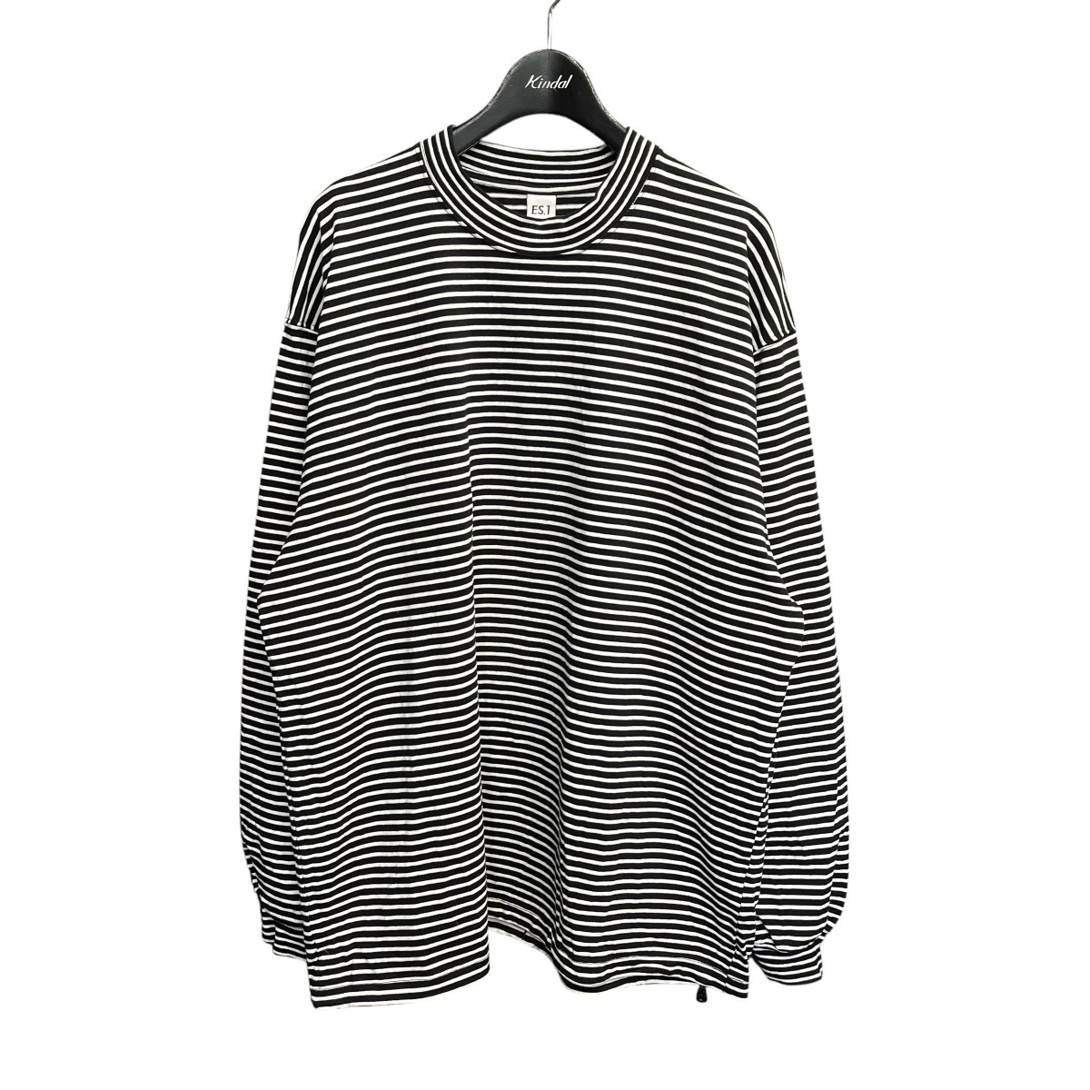 【中古】ES．1 Border LS T-shirts ボーダーカットソー T006 黒いこと×白いこと 大きさ：L 【100626】（エスアイ）