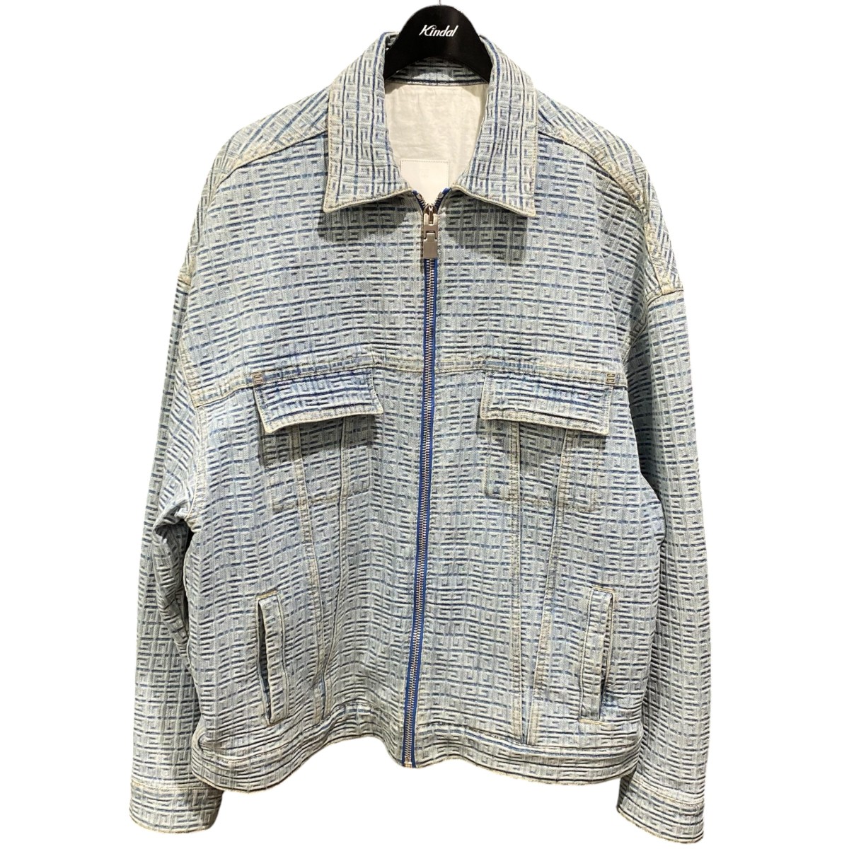 【中古】GIVENCHY Logo Jacquard Pattern Denim Jacket BM00Q550P9 インディゴ 大きさ：XL 【100626】（ジバンシィ）