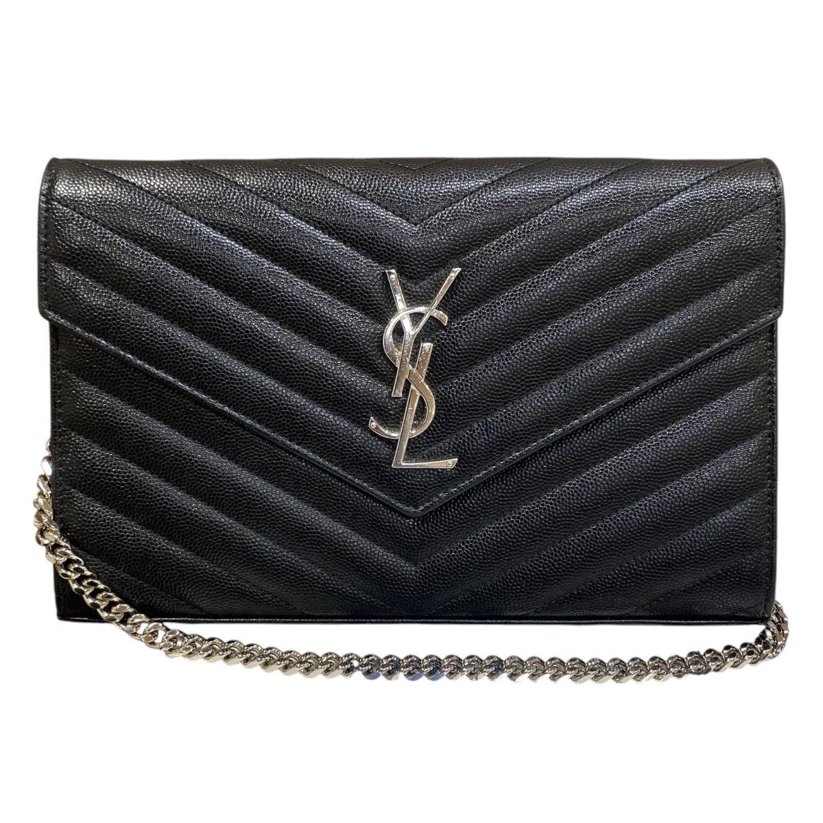【中古】Saint Laurent Paris チェーンショルダーバッグ カサンドラ 377828 ブラック 【130626】(サンローランパリ)|ブランド古着のカインドオル
