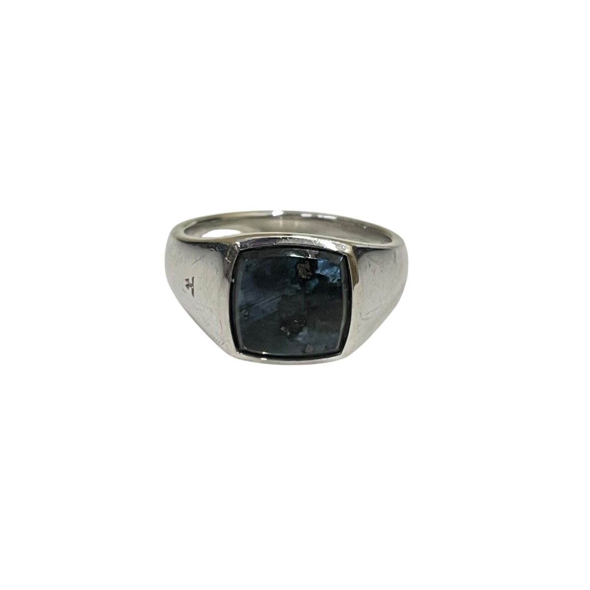 【中古】TOM WOOD Kay Ring Larvikite LARVIKITE スクエアストーンリング ネイビー サイズ:56 【100626】(トムウッド)|ブランド古着のカインドオル