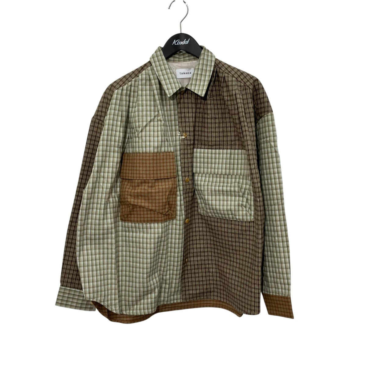 【中古】TANAKA OVERSHIRT 読み合わせる 長袖プルオーバー ST-216-MC 緑であること 大きさ：S 【100626】（タナカ）