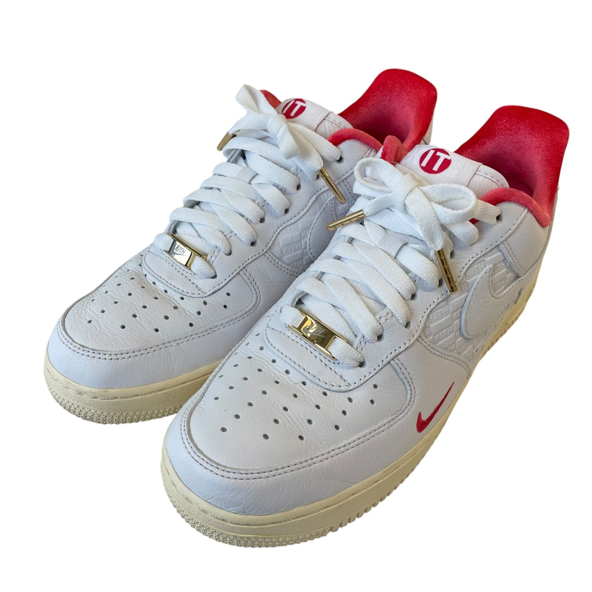 【中古】NIKE×KITH AIR FORCE 1 TOKYO スニーカー CZ7926-100 赤いこと×白いこと 大きさ：26.5コマーシャル 【110626】（ナイキ×口吸い）