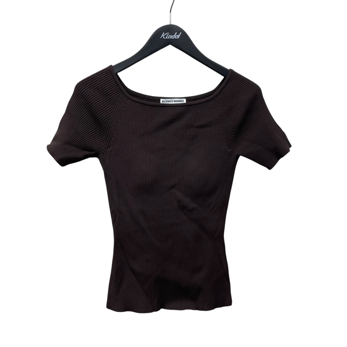 【中古】NICENICE MOMENT OPEN SHOULDER SHELL 半袖編み物 赤銅色 大きさ：S,A-C 【110626】（ナイスナイスモーメント）