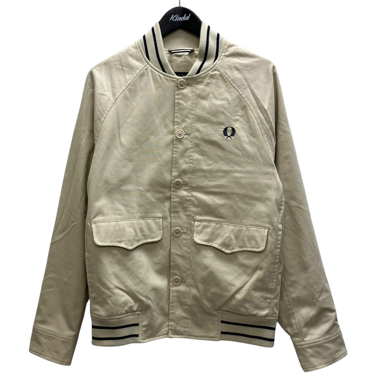 【中古】FRED PERRY Umpire Bomber Jacket ボンバージャケット 象牙色 大きさ：S 【110626】（フレッドペリー）