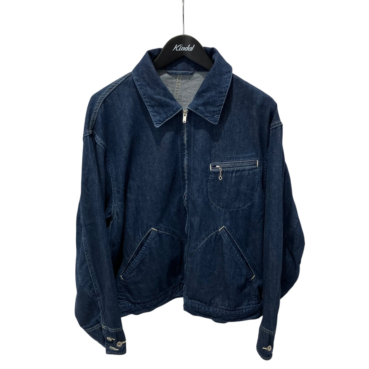 【中古】blurhms Light 薬局衡オンス Denim ZIP Work Jacket ジップアップジャケット broots24f5 インディゴ 大きさ：3 【110626】（ブラームス）