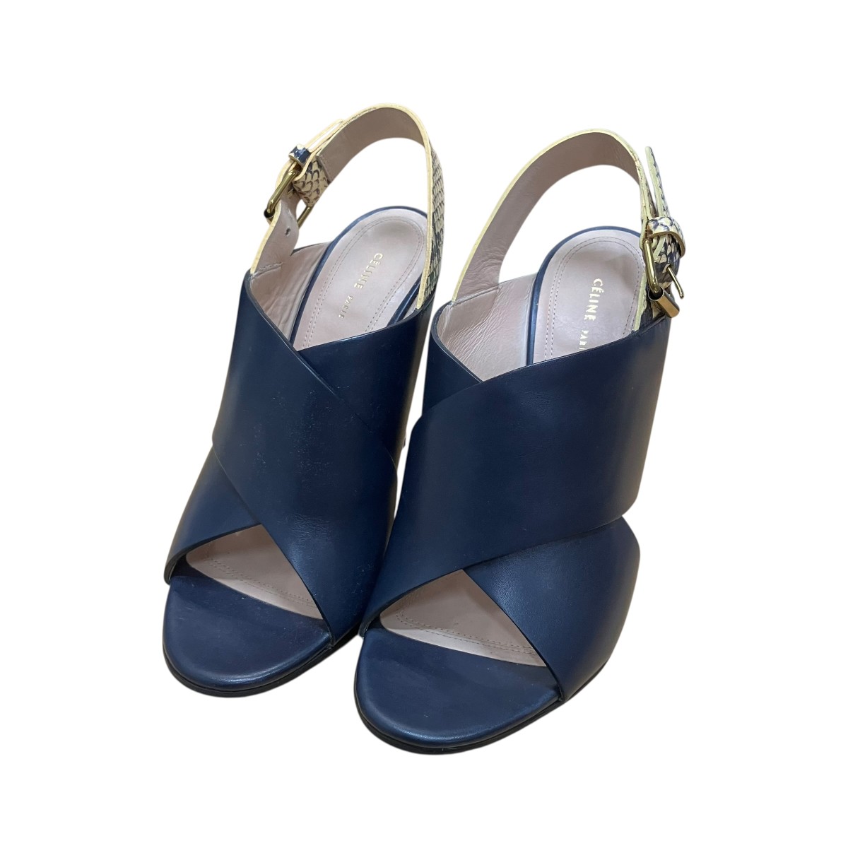 【中古】CELINE ウェッジヒールサンダル 米国海軍 大きさ：36 1/2 【110626】（セリーヌ）